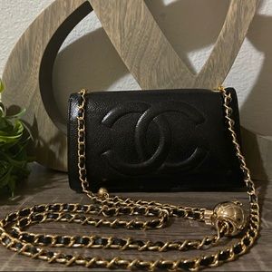 🖤⚜️Chanel Timeless Wallet on a Chain Crossbody Pearl Crush Style Adjustable WOC